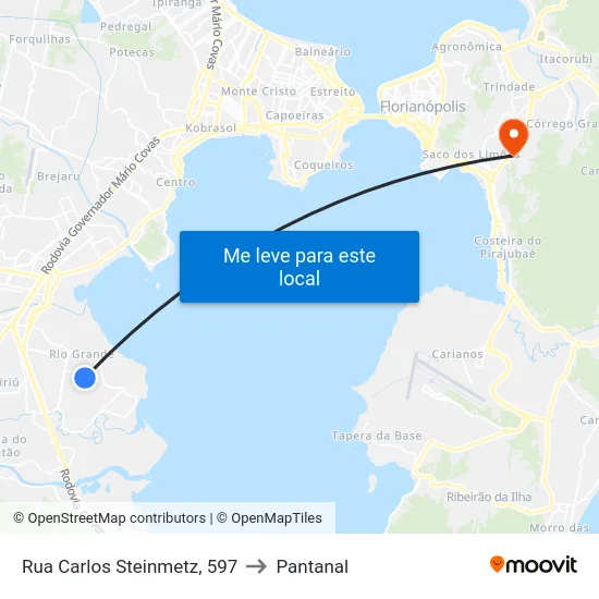 Rua Carlos Steinmetz, 597 to Pantanal map