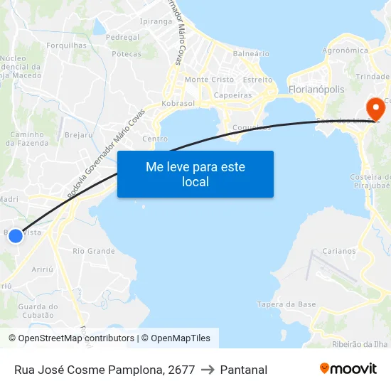 Rua José Cosme Pamplona, 2677 to Pantanal map