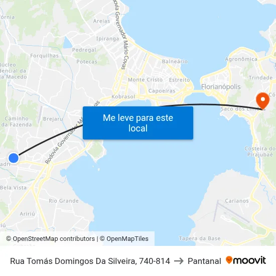 Rua Tomás Domingos Da Silveira, 740-814 to Pantanal map