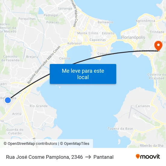 Rua José Cosme Pamplona, 2346 to Pantanal map