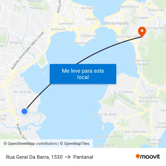 Rua Geral Da Barra, 1530 to Pantanal map