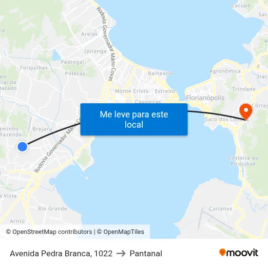 Avenida Pedra Branca, 1022 to Pantanal map
