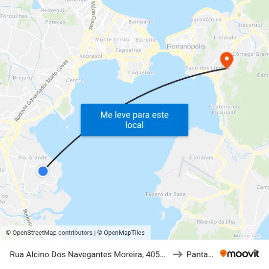 Rua Alcino Dos Navegantes Moreira, 4054-4064 to Pantanal map