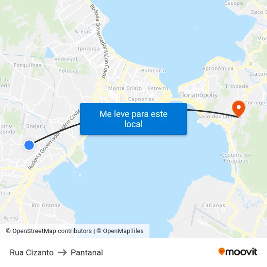 Rua Cizanto to Pantanal map