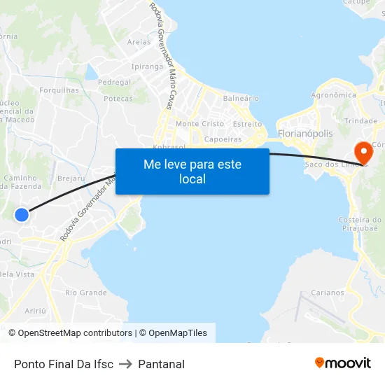 Ponto Final Da Ifsc to Pantanal map