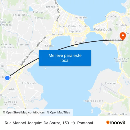 Rua Manoel Joaquim De Souza, 150 to Pantanal map