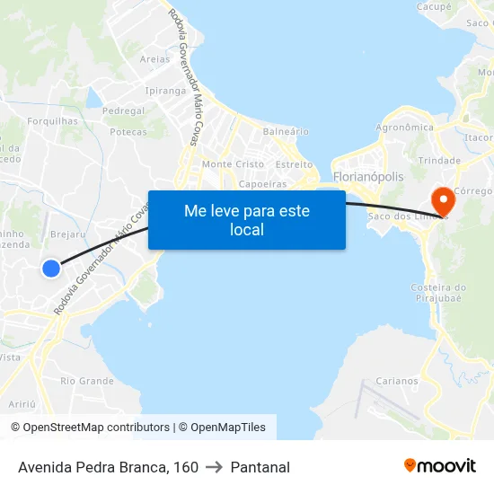 Avenida Pedra Branca, 160 to Pantanal map