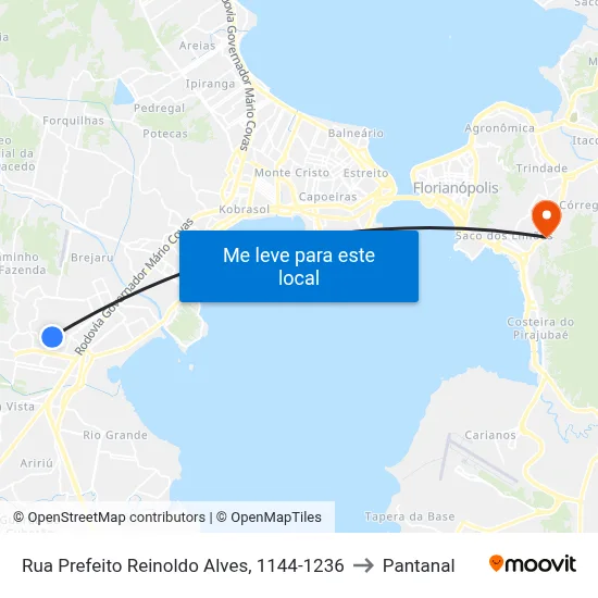 Rua Prefeito Reinoldo Alves, 1144-1236 to Pantanal map