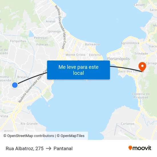 Rua Albatroz, 275 to Pantanal map