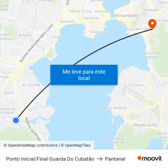 Ponto Inicial/Final Guarda Do Cubatão to Pantanal map