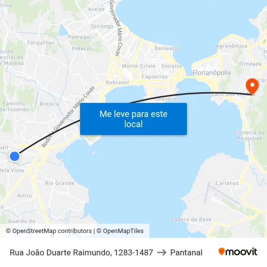 Rua João Duarte Raimundo, 1283-1487 to Pantanal map