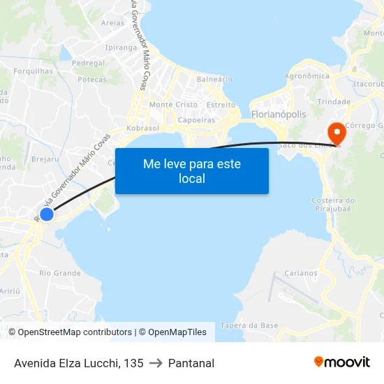 Avenida Elza Lucchi, 135 to Pantanal map