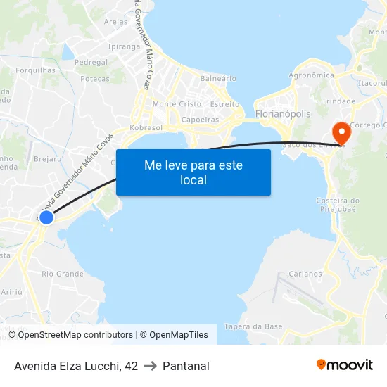 Avenida Elza Lucchi, 42 to Pantanal map