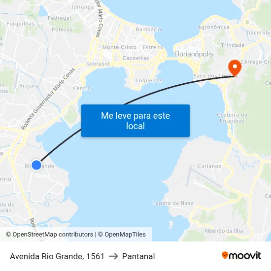 Avenida Rio Grande, 1561 to Pantanal map