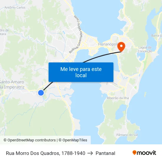 Rua Morro Dos Quadros, 1788-1940 to Pantanal map