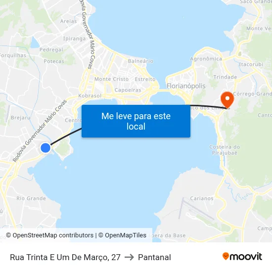 Rua Trinta E Um De Março, 27 to Pantanal map