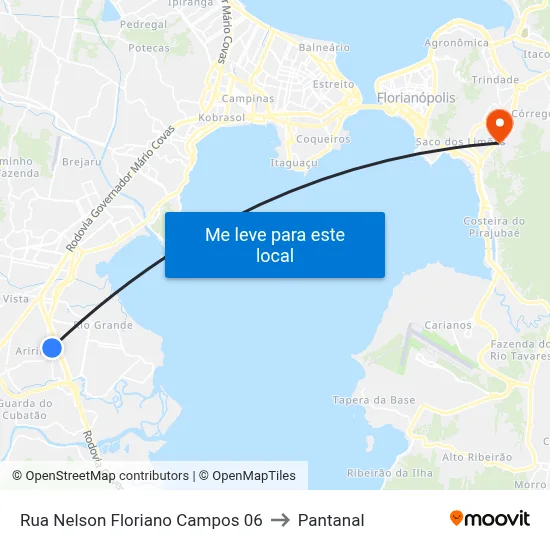Rua Nelson Floriano Campos 06 to Pantanal map