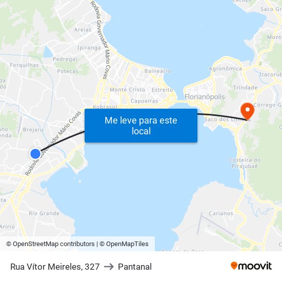 Rua Vítor Meireles, 327 to Pantanal map