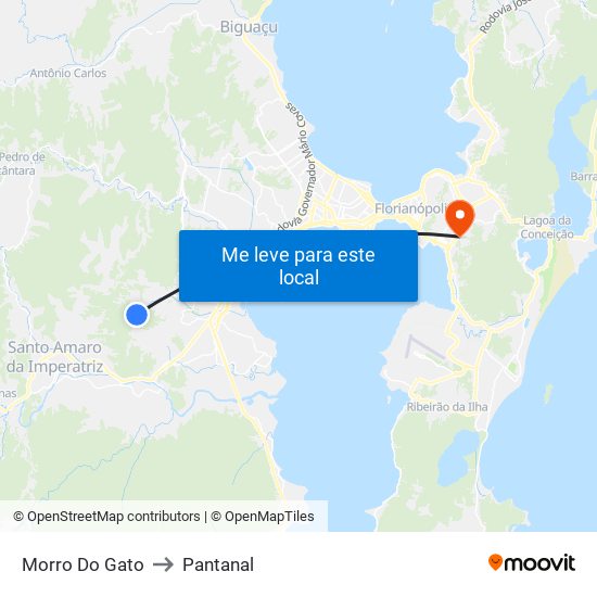 Morro Do Gato to Pantanal map