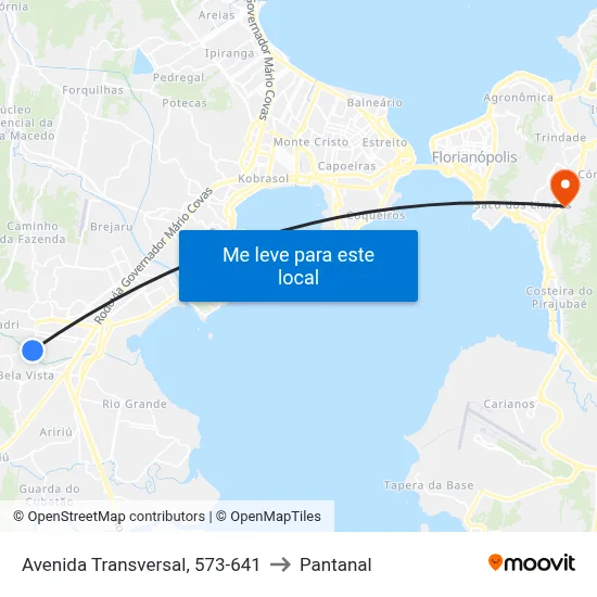 Avenida Transversal, 573-641 to Pantanal map