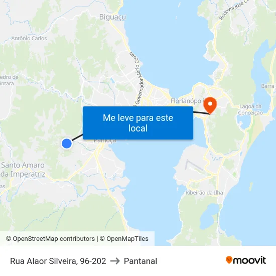 Rua Alaor Silveira, 96-202 to Pantanal map