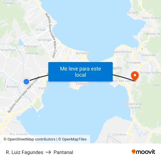 Rua Luiz Fagundes 2469 to Pantanal map