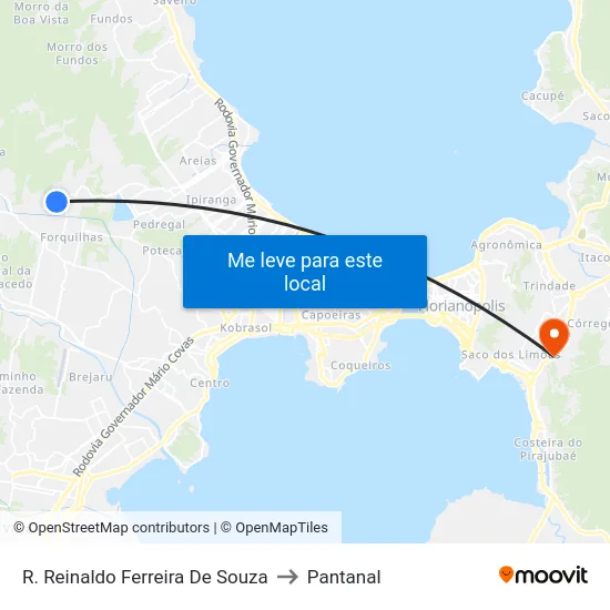 R. Reinaldo Ferreira De Souza to Pantanal map