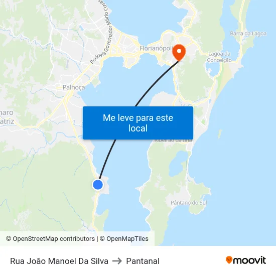 Rua João Manoel Da Silva to Pantanal map
