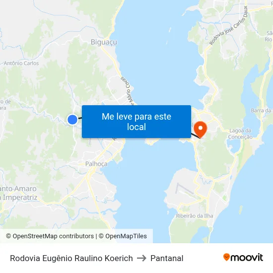 Rodovia Eugênio Raulino Koerich to Pantanal map
