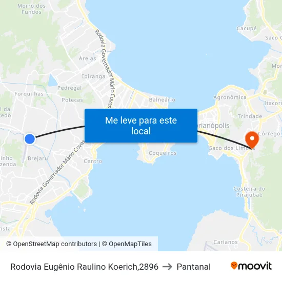 Rodovia Eugênio Raulino Koerich,2896 to Pantanal map