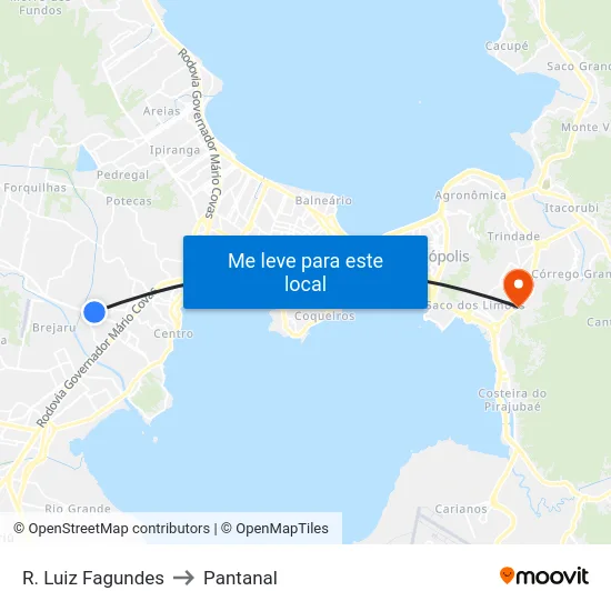 R. Luiz Fagundes to Pantanal map