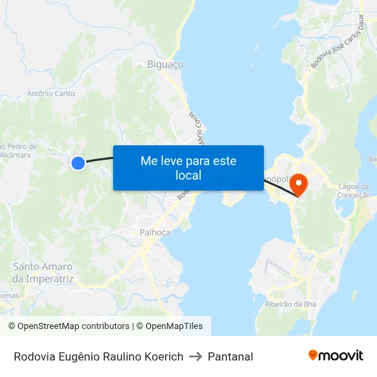 Rodovia Eugênio Raulino Koerich to Pantanal map