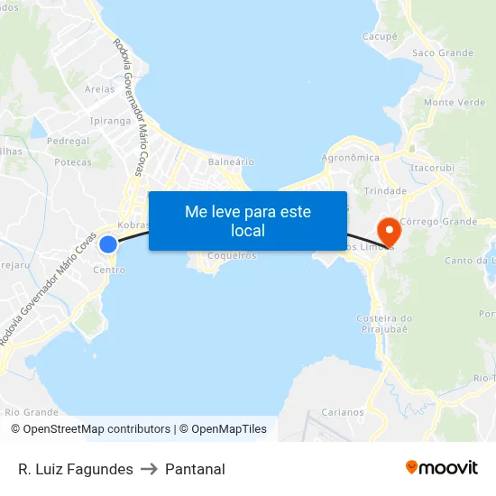 R. Luiz Fagundes to Pantanal map