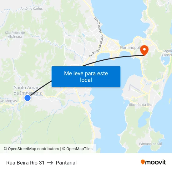 Rua Beira Rio 31 to Pantanal map