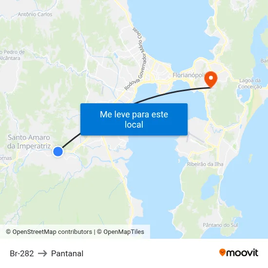 Br-282 to Pantanal map