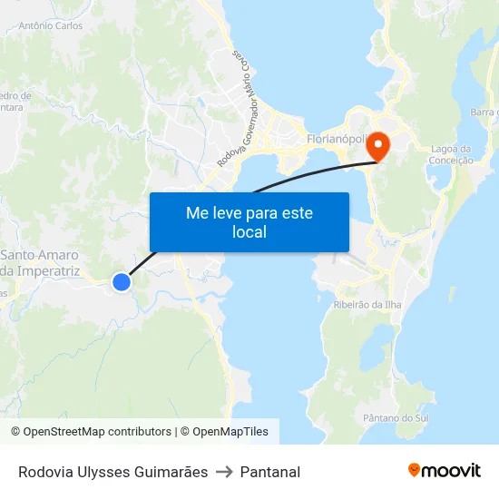 Rodovia Ulysses Guimarães to Pantanal map