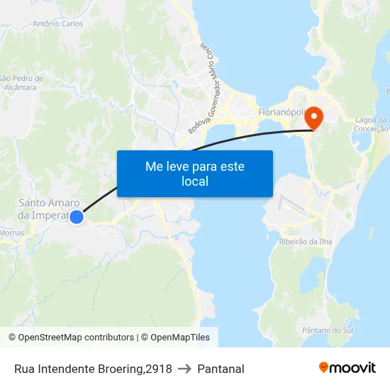 Rua Intendente Broering,2918 to Pantanal map