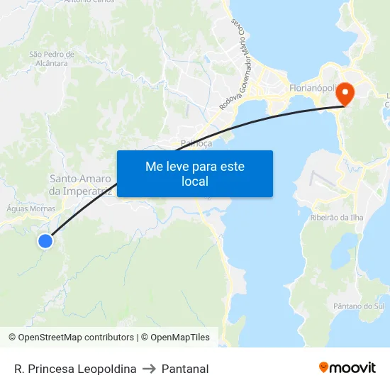 R. Princesa Leopoldina to Pantanal map