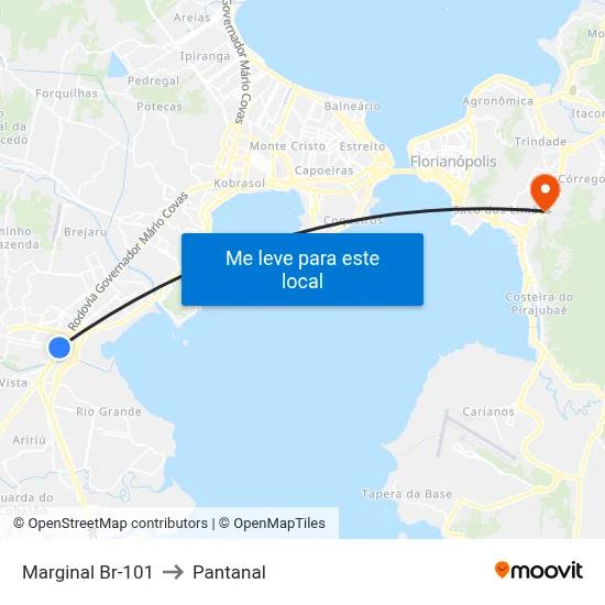 Marginal Br-101 to Pantanal map