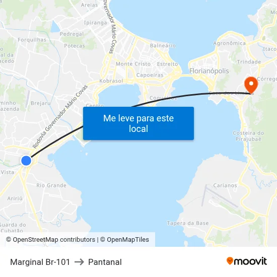 Marginal Br-101 to Pantanal map