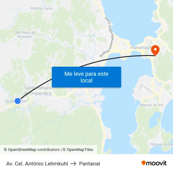 Av. Cel. Antônio Lehmkuhl to Pantanal map