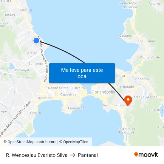 R. Wenceslau Evaristo Silva to Pantanal map