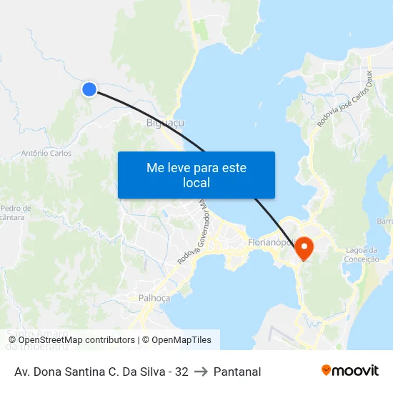 Av. Dona Santina C. Da Silva - 32 to Pantanal map