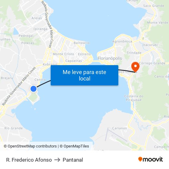R. Frederico Afonso to Pantanal map