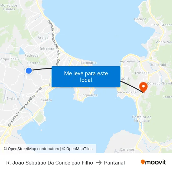 R. João Sebatião Da Conceição Filho to Pantanal map