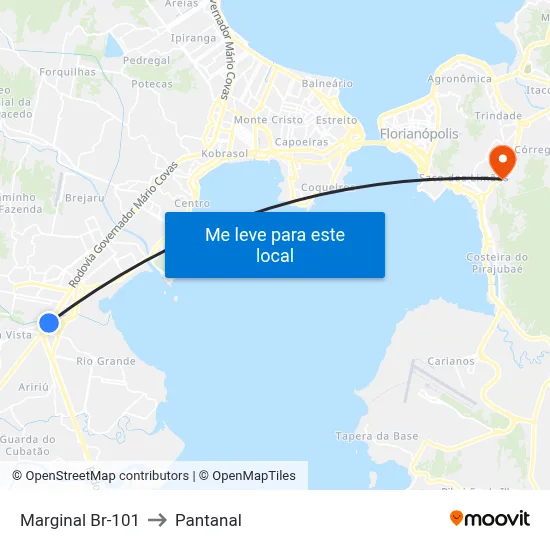 Marginal Br-101 to Pantanal map