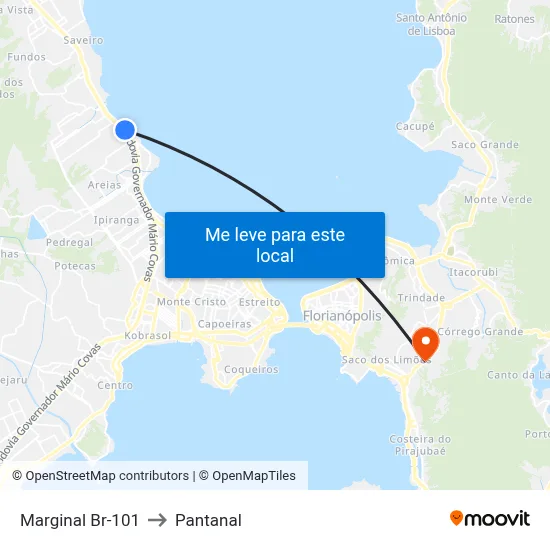 Marginal Br-101 to Pantanal map