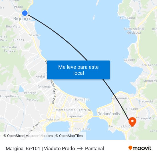 Marginal Br-101 | Viaduto Prado to Pantanal map