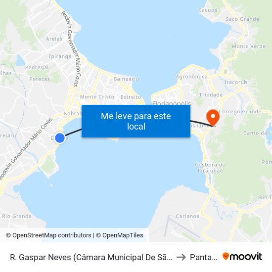 R. Gaspar Neves (Câmara Municipal De São José) to Pantanal map