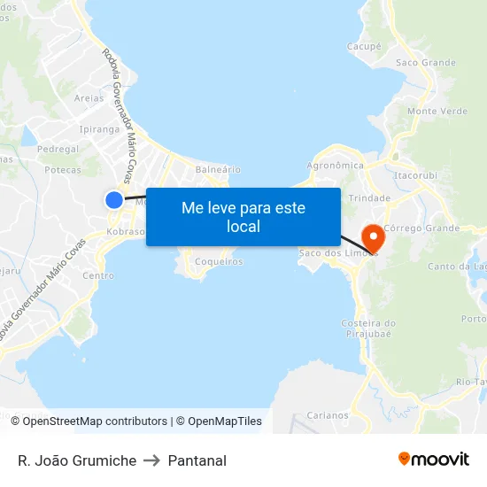 R. João Grumiche to Pantanal map